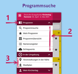 Programmsuche in der Kirchentagsapp