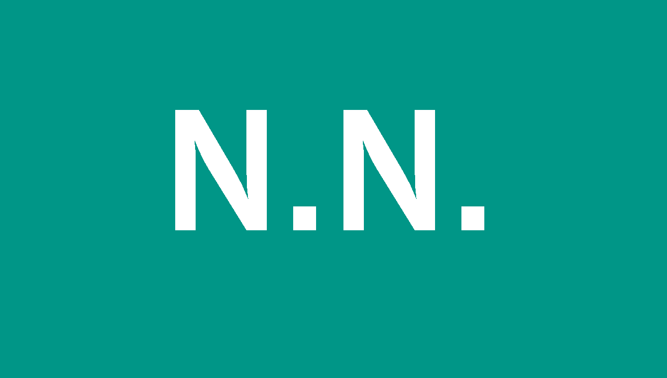 Losung N.N. Die Buchstaben N.N. stehen in weiß auf Smaragdgrün, der Nürnberger Farbe, für die noch ausstehende Losung zum Nürnberger Kirchentag