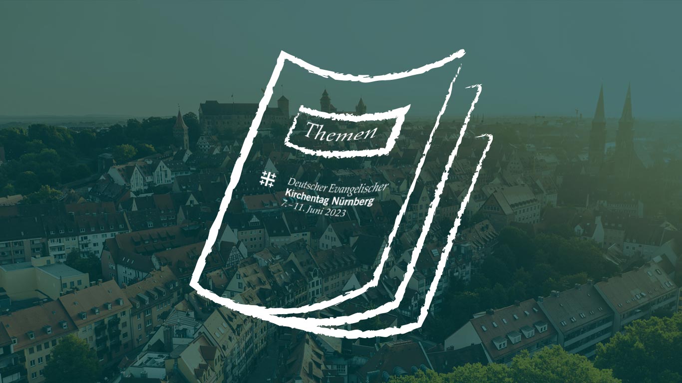 Icon of a book in fron of a green overview picture of Nürnberg